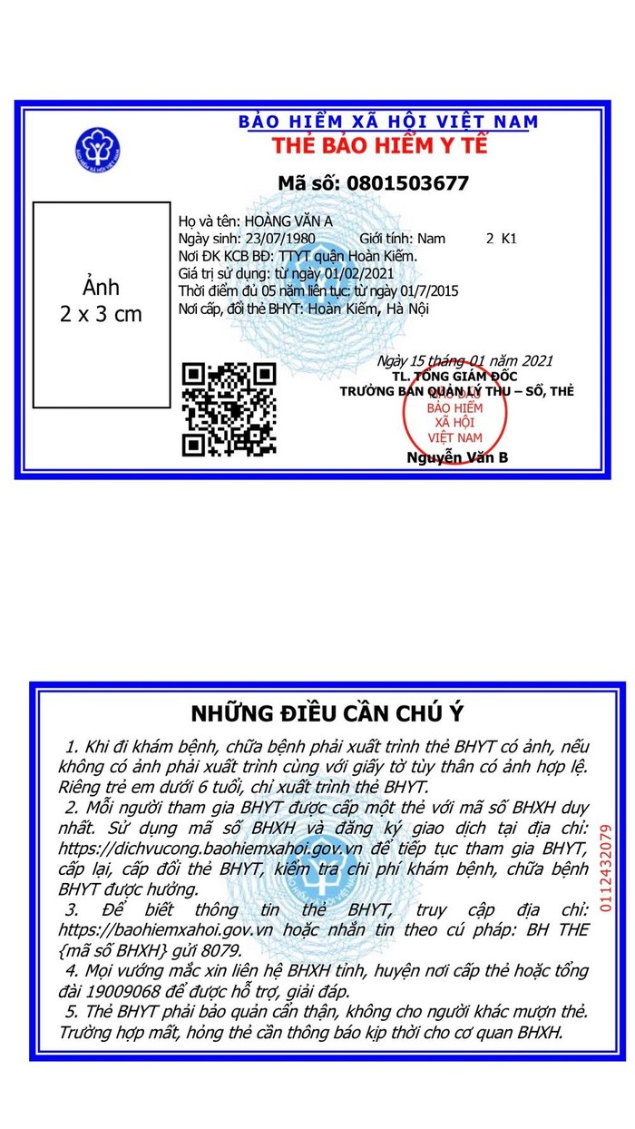 Thẻ Bảo hiểm y tế mẫu mới sẽ được sử dụng trên toàn quốc từ ngày 01/4/2021.