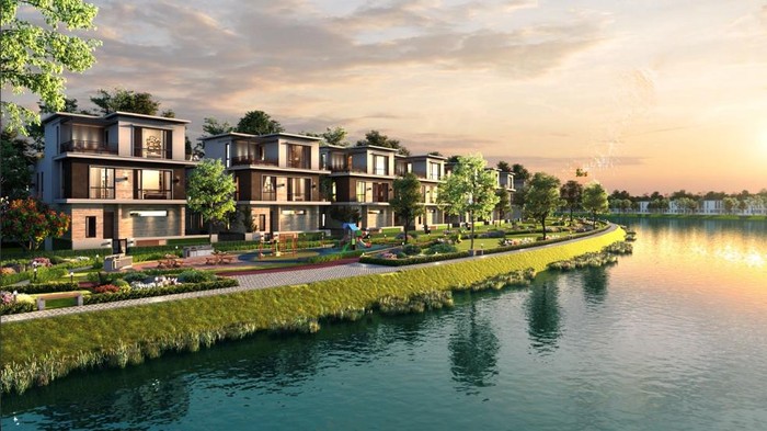 Sông nước tự nhiên bao quanh và len lỏi trong toàn khu đô thị Aqua City