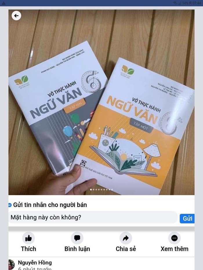 Sách tham khảo, vở bài tập các môn học được rao bán tràn lan trên mạng xã hội. (Ảnh chụp màn hình)