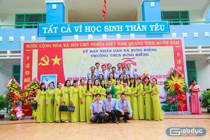 Hội khuyến học trường Trung học cơ sở Bưng Riềng, Xuyên Mộc, Bà Rịa – Vũng Tàu. (Ảnh: Nhà trường cung cấp)