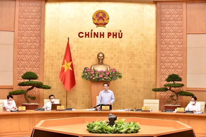 Thủ tướng Phạm Minh Chính: Xây dựng, hoàn thiện thể chế là nhiệm vụ trọng tâm, đột phá nhưng phải cân đối nguồn lực để làm có trọng tâm, trọng điểm. - Ảnh: VGP/Nhật Bắc