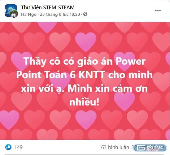 Xin giáo án Powerpoint được đăng tải trên mạng xã hội. (Ảnh chụp màn hình)