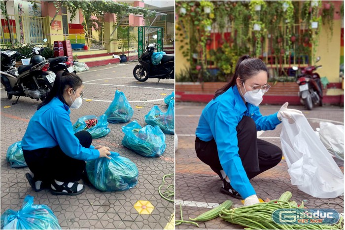 Linh không ngần ngại tham gia mọi khâu để hỗ trợ nhiều người nhất có thể. (Ảnh: Nhân vật cung cấp).