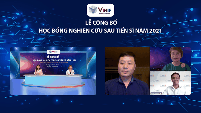 Lễ công bố Học bổng nghiên cứu sau Tiến sĩ năm 2021 của VinIF được tổ chức trực tuyến với sự tham gia của đại diện Vụ Giáo dục Đại học (Bộ Giáo dục và Đào tạo) và đại diện các trường đại học.