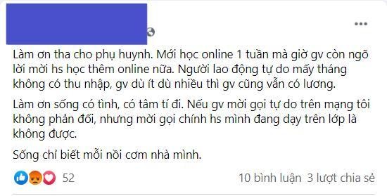 Phụ huynh bức xúc khi giáo viên “mời gọi” học sinh chính khóa học thêm trực tuyến (Ảnh chụp màn hình)