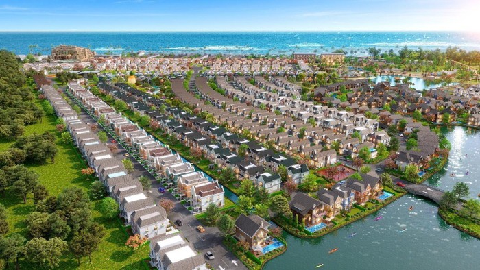 Bao bọc khu biệt thự Lagoon là cảnh quan rừng biển và hệ thống kênh đào độc đáo