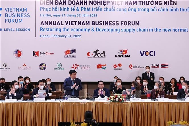 Bộ trưởng Bộ Kế hoạch và Đầu tư Việt Nam Nguyễn Chí Dũng đồng chủ trì Phiên cấp cao Diễn đàn doanh nghiệp Việt Nam thường niên (VBF).