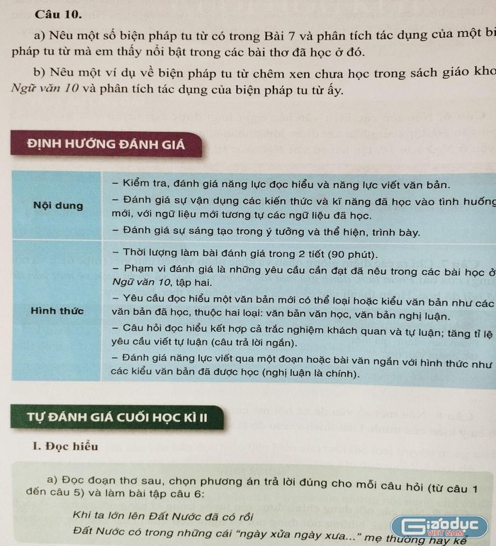 Định hướng đánh giá Ngữ văn 10, Bộ sách Cánh Diều, Tr.118. Ảnh: Văn Lự