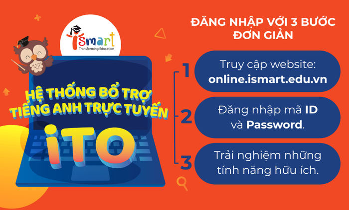 Học sinh có thể ôn luyện kiến thức mọi lúc mọi nơi với hệ thống bổ trợ tiếng Anh trực tuyến iTO của iSMART Education