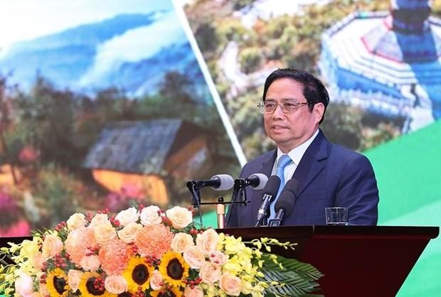 Thủ tướng Phạm Minh Chính phát biểu tại Hội nghị triển khai Nghị quyết số 11. (Ảnh: Dương Giang/TTXVN)