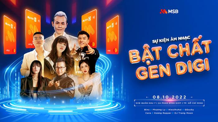 Hương Ly, Hieuthuhai, GDucky, CARA, Dablo, MC Hoàng Rapper, DJ Trang Moon sẽ khuấy động sân vận động Quân khu 7 tối 8/10.