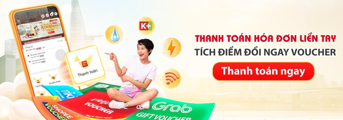 Tính năng 1 chạm thanh toán các hóa đơn sinh hoạt giúp người dùng không lo trễ hạn hay phải chờ lâu như trước đây, đồng thời có thể tích điểm đổi voucher xịn cho các hóa đơn từ 200.000 đồng.