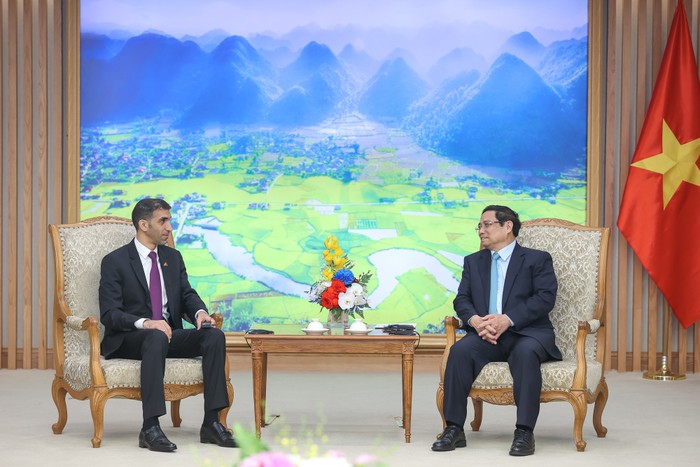 Thủ tướng Phạm Minh Chính: Việt Nam rất coi trọng thị trường Trung Đông và UAE là một trong những đối tác kinh tế hàng đầu của Việt Nam tại khu vực này... Ảnh: VGP/Nhật Bắc