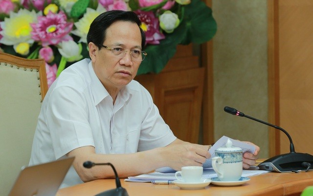Bộ trưởng Bộ Lao động - Thương binh và Xã hội Đào Ngọc Dung phát biểu tại cuộc họp. Ảnh: VGP/Minh Khôi
