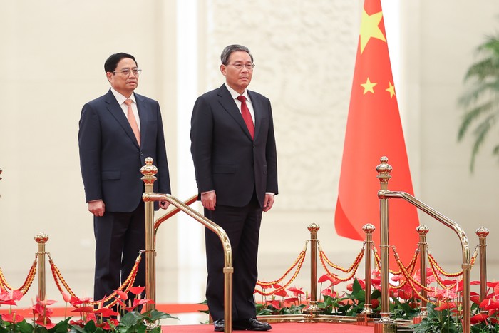 Chuyến thăm chính thức Trung Quốc của Thủ tướng Phạm Minh Chính diễn ra trong bối cảnh quan hệ Đối tác hợp tác chiến lược toàn diện Việt Nam - Trung Quốc đang duy trì xu thế phát triển và đạt nhiều kết quả tích cực. Ảnh: VGP/Nhật Bắc