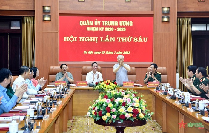 Đồng chí Tổng Bí thư Nguyễn Phú Trọng chủ trì hội nghị Quân ủy Trung ương lần thứ 6, nhiệm kỳ 2020-2025.