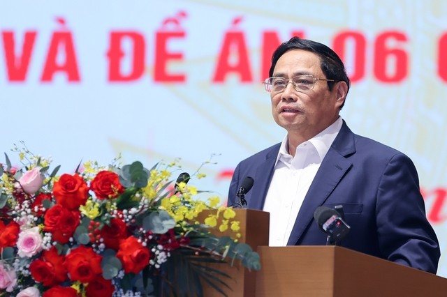 Thủ tướng Phạm Minh Chính phát biểu kết luận Hội nghị. Ảnh: VGP/Nhật Bắc