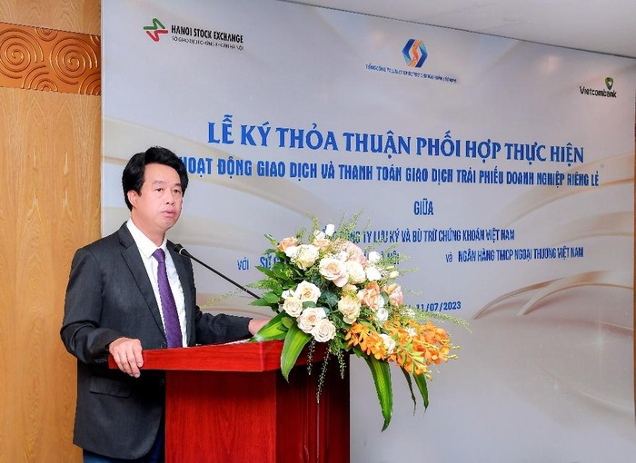 Ông Nguyễn Mỹ Hào – Thành viên Hội đồng quản trị Vietcombank phát biểu tại Lễ ký kết