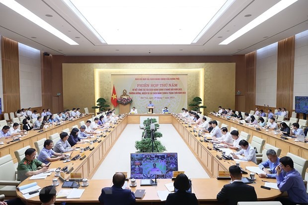 Phiên họp thứ năm Ban Chỉ đạo cải cách hành chính của Chính phủ. (Ảnh: Dương Giang/TTXVN)