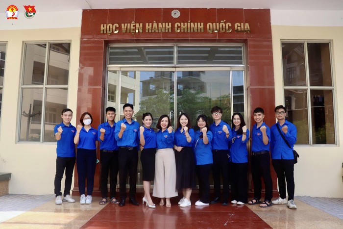 Sinh viên Học viện Hành chính Quốc gia tham gia phong trào Đoàn. Ảnh: (Fanpage Học viện)