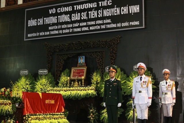 Lễ tang Thượng tướng Nguyễn Chí Vịnh được tổ chức trọng thể theo nghi thức cấp cao tại Nhà tang lễ Quốc gia. Ảnh: VGP/PL