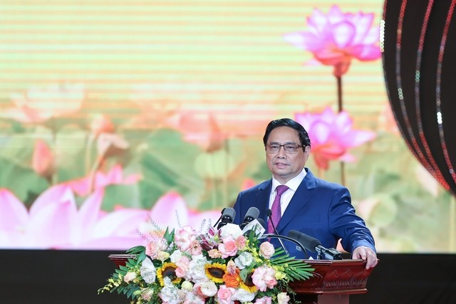 Thủ tướng Phạm Minh Chính: Xây dựng người Hà Nội tiêu biểu cho văn hóa, lương tri và phẩm giá con người Việt Nam. Ảnh: VGP/Nhật Bắc