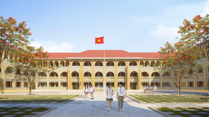 Phối cảnh 3D trường Trung học phổ thông Võ Văn Tần
