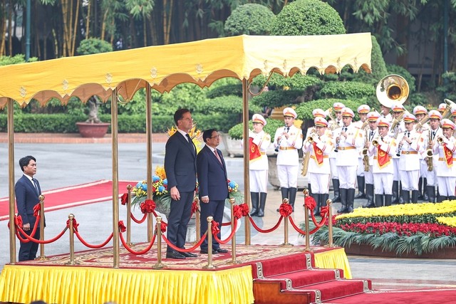 Đây là lần thứ 3, Thủ tướng Hà Lan Mark Rutte thăm chính thức Việt Nam, sau các chuyến thăm vào năm 2014 và 2019. Ảnh: VGP/Nhật Bắc