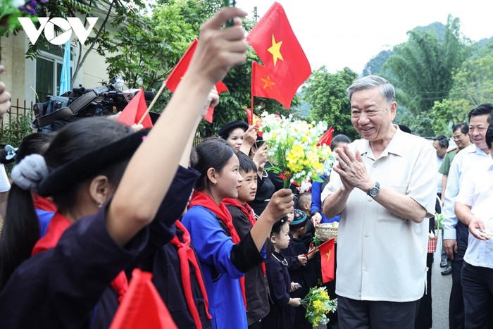 Chủ tịch nước Tô Lâm dự lễ khởi công xây dựng Trường mầm non Pác Bó.