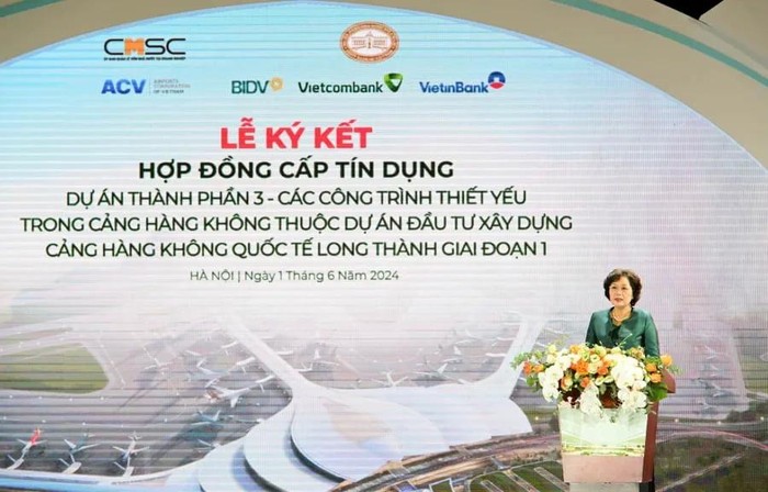 Bà Nguyễn Thị Hồng - Thống đốc Ngân hàng Nhà nước Việt Nam phát biểu tại Lễ ký kết.