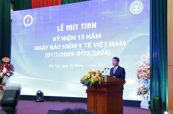 Tổng Giám đốc BHXH Việt Nam Nguyễn Thế Mạnh phát biểu tại Lễ Mít tinh.jpg