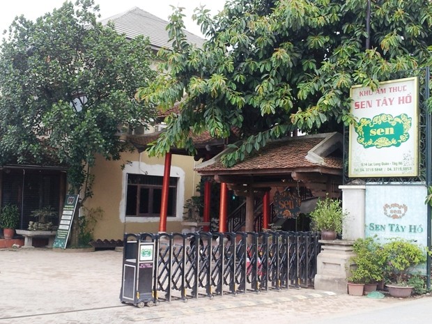 Nhà hàng Sen Tây Hồ, nơi xảy ra vụ việc bị mất trộm tài sản.
