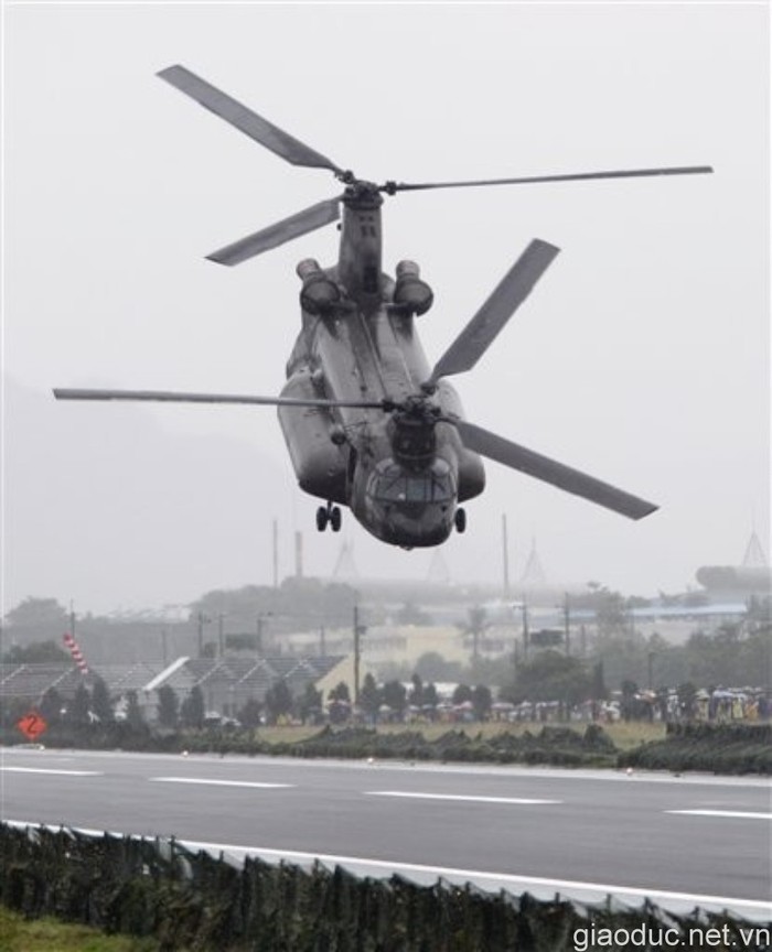 Trực thăng vận tải CH-47 Chinook do Mỹ sản xuất đang có trong biên chế của quân đội Đài Loan.