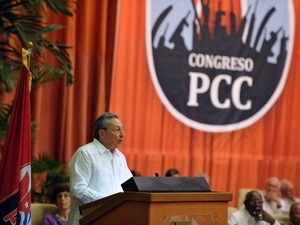 Chủ tịch Cuba Raul Castro phát biểu tại Đại hội Đảng Cộng sản Cuba lần thứ VI (tháng 4/2011). (Ảnh: AFP/TTXVN)