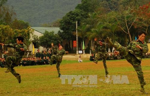 Đội trinh sát đặc nhiệm - Bộ Chỉ huy quân sự tỉnh Hà Giang. (Ảnh: Minh Tâm/TTXVN)