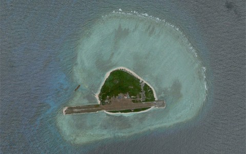 Đảo Thị Tứ. Ảnh: Google Earth