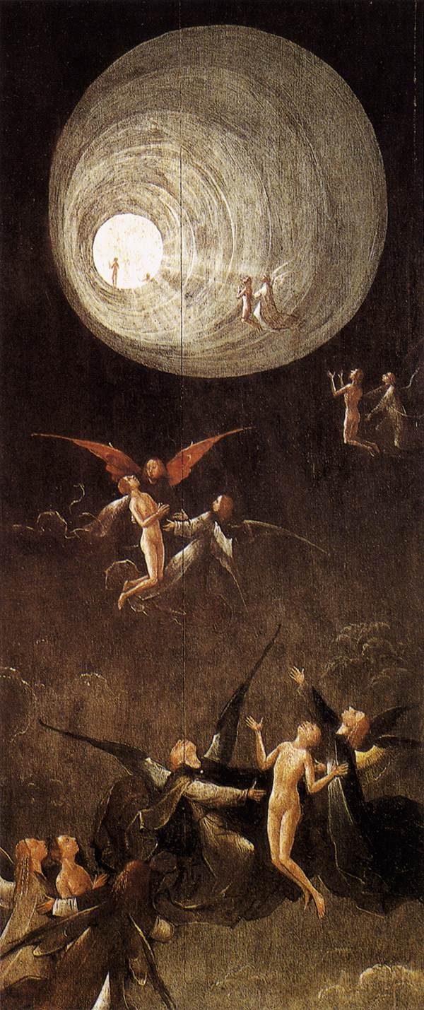 Bức tranh của hoạ sĩ Hieronymus Bosch mô tả trải nghiệm cận tử với con đường ánh sáng và các thiên thần.