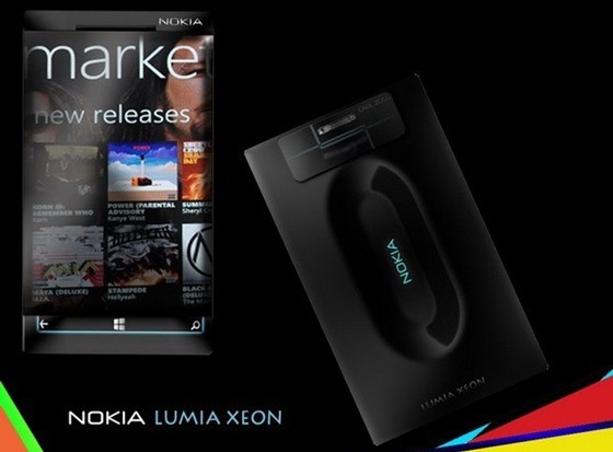 Nokia Lumia Xenon: Thêm một siêu phẩm đến từ diễn đàn Deviantart mang nhãn Nokia Lumia Xenon với thiết kế đột phá. Điểm nhấn nằm tại phần nắp lưng, dù kiểu dáng khá cầu kỳ nhưng không làm mất dáng vẻ sang trọng. Bên cạnh đó, Nokia Lumia Xenon tích hợp chíp lõi tứ Snapdragon S4 Pro, màn hình cảm ứng 4.5 inch độ phân giải 1.280 x 768 pixel, RAM 1,5GB và bộ nhớ trong 32GB.