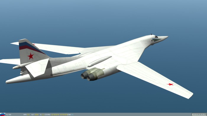 Máy bay ném bom tầm xa TU-160 của Nga được mệnh danh là "Thiên nga trắng"