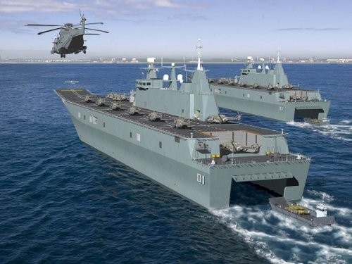 Tàu đổ bộ trực thăng lớp Canberra của Hải quân Australia.