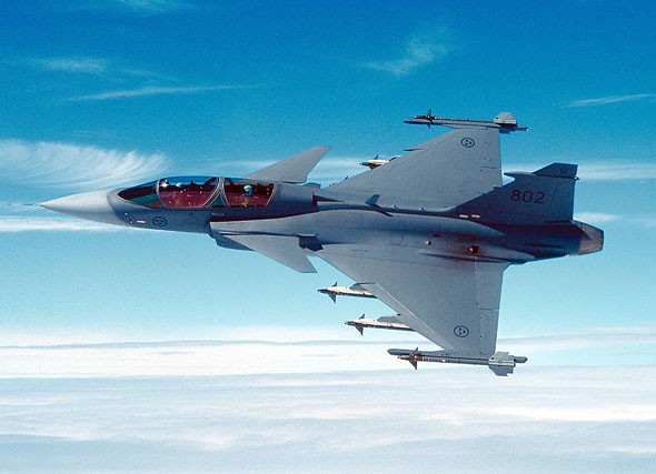 Máy bay chiến đấu JAS-39C Gripen của Thụy Điển.