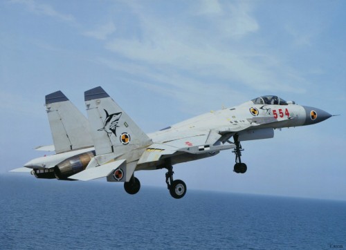 Máy bay chiến đấu J-15 Trung Quốc huấn luyện trên tàu sân bay
