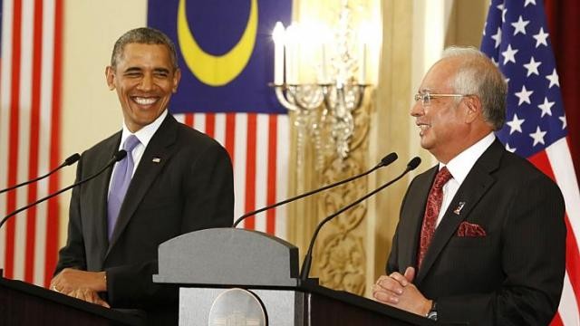 Tổng thống Mỹ Barack Obama và Thủ tướng Malaysia Najib ngày 27 tháng 4 năm 2014 tại Malaysia