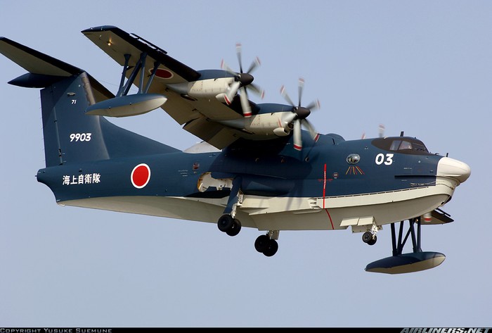 Thủy phi cơ US-2 là vũ khí lợi hại săn ngầm của Lực lượng Phòng vệ Biển Nhật Bản