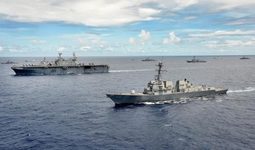 Diễn tập Vành đai Thái Bình Dương: Tàu khu trục và tàu tấn công đổ bộ Mỹ (ảnh minh họa)