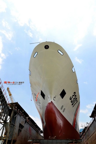 Tàu Hải cảnh-3307 Trung Quốc hạ thủy (nguồn mạng sina Trung Quốc)
