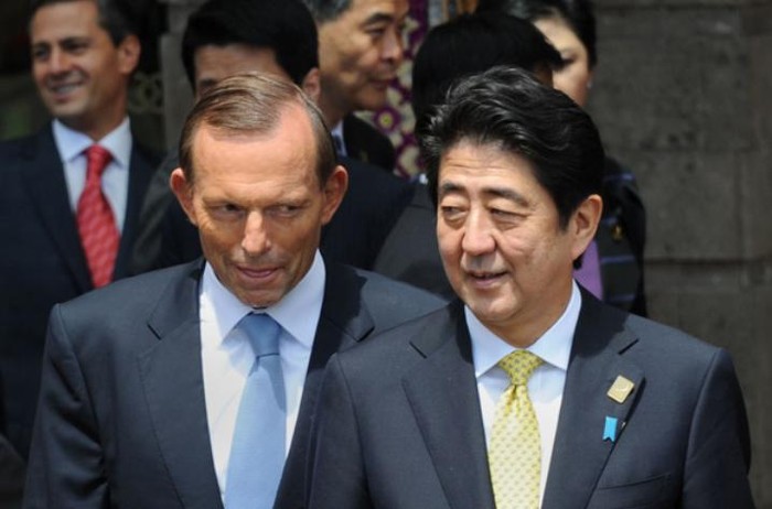 Thủ tướng Australia Tony Abbott và Thủ tướng Nhật Bản Shinzo Abe