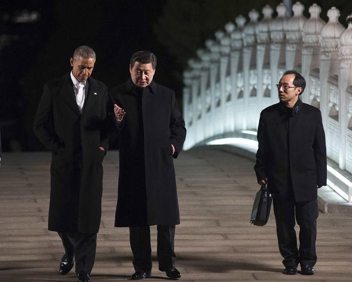 Tổng thống Mỹ Barack Obama (trái) tại Bắc Kinh, Trung Quốc vào ngày 11 tháng 11 năm 2014