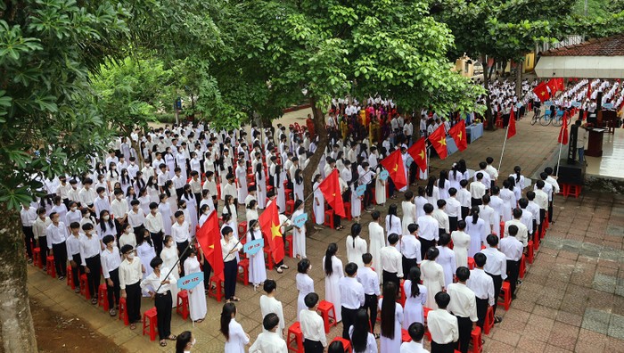 Học sinh Trường THCS và THPT Trung Hóa, Quảng Bình. (Ảnh: quangbinh.gov.vn)