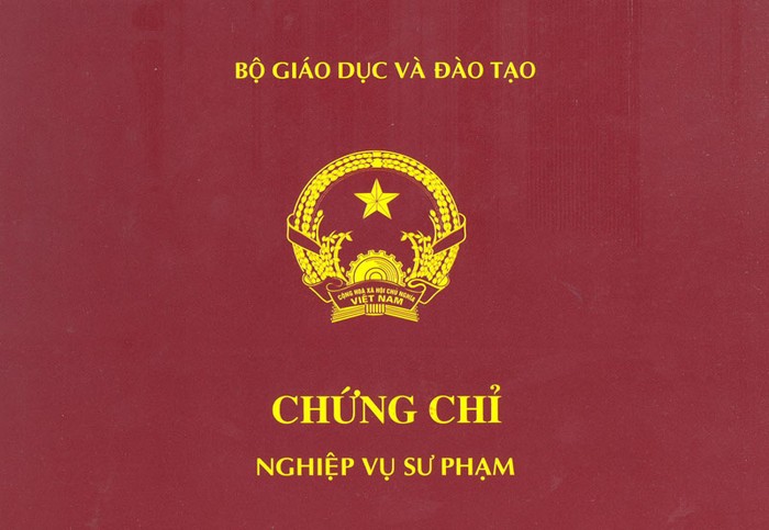 Phôi mẫu chứng chỉ nghiệp vụ sư phạm. (Ảnh: H.L)